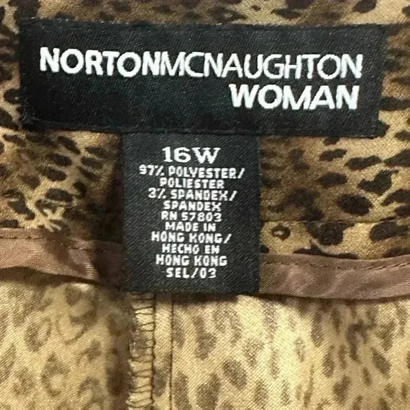 Norton Mcnaughton Woman Stretch Leopard Pants Size 16W - Picture 5 of 6